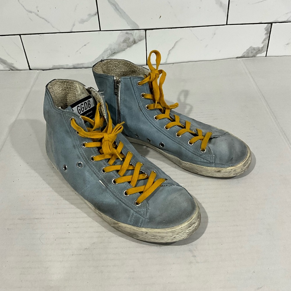 Golden goose Francy light blue suede sneakers - Picture 2 of 7